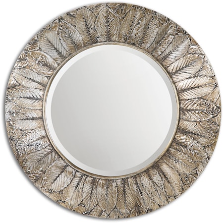 Foliage Round Silver Leaf Mirror